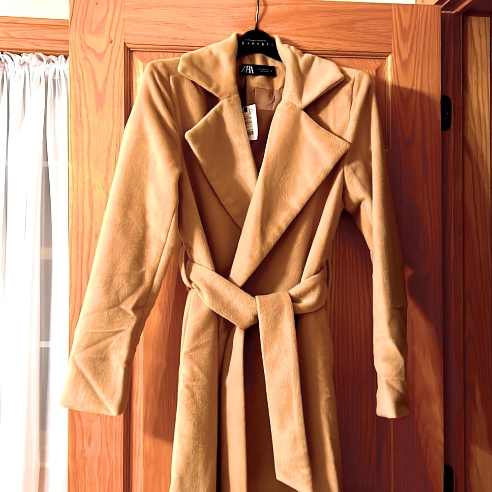 Zara camel wool blend coat XS